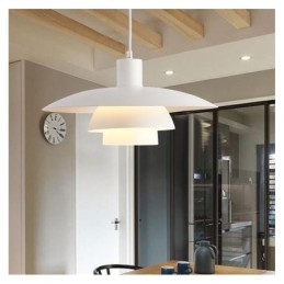 Luminaire suspendu en aluminium blanc, lustre contemporain, luminaire suspendu réglable
