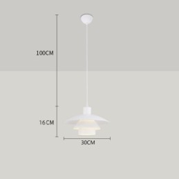 Luminaire suspendu en aluminium blanc, lustre contemporain, luminaire suspendu réglable