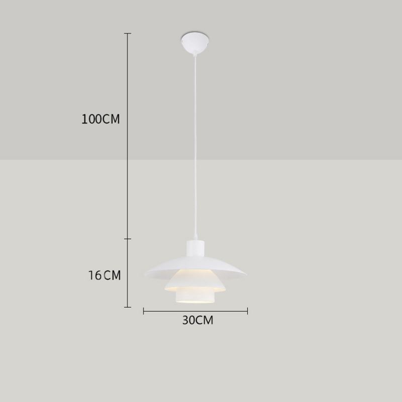 Luminaire suspendu en aluminium blanc, lustre contemporain, luminaire suspendu réglable