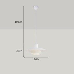 Luminaire suspendu en aluminium blanc, lustre contemporain, luminaire suspendu réglable
