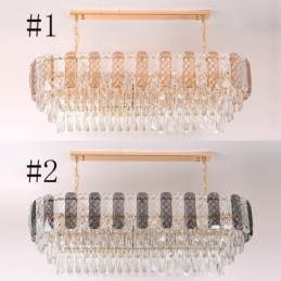 Suspension ovale de luxe en cristal moderne