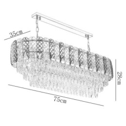 Suspension ovale de luxe en cristal moderne
