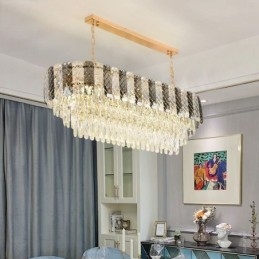 Suspension ovale de luxe en cristal moderne