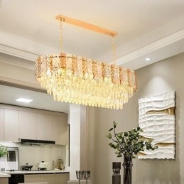 Suspension ovale de luxe en cristal moderne