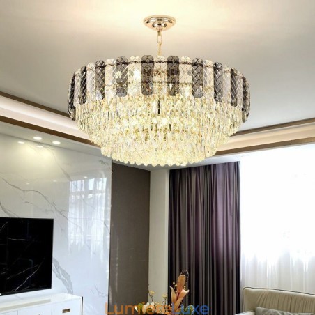 Plafonnier suspendu européen de luxe en cristal Plafonnier suspendu européen de luxe en cristal