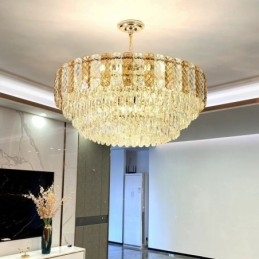 Plafonnier suspendu européen de luxe en cristal