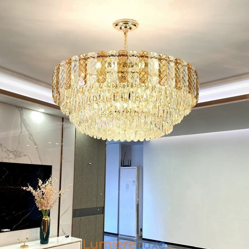 Plafonnier suspendu européen de luxe en cristal