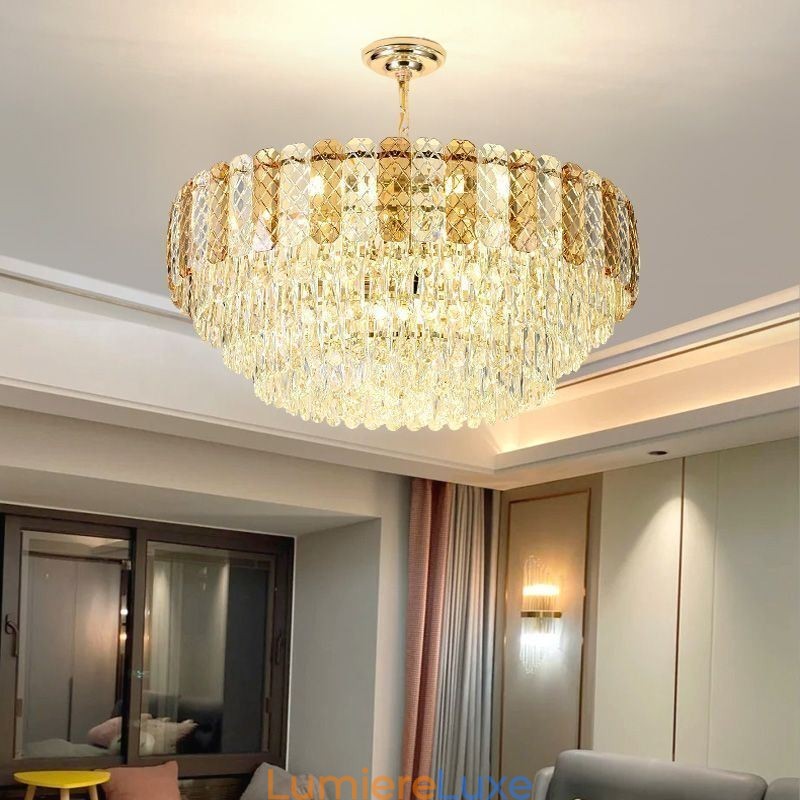 Plafonnier suspendu européen de luxe en cristal