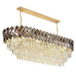 Suspension européenne en cristal, plafonnier ovale de luxe
