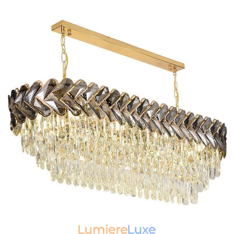 Suspension européenne en cristal, plafonnier ovale de luxe