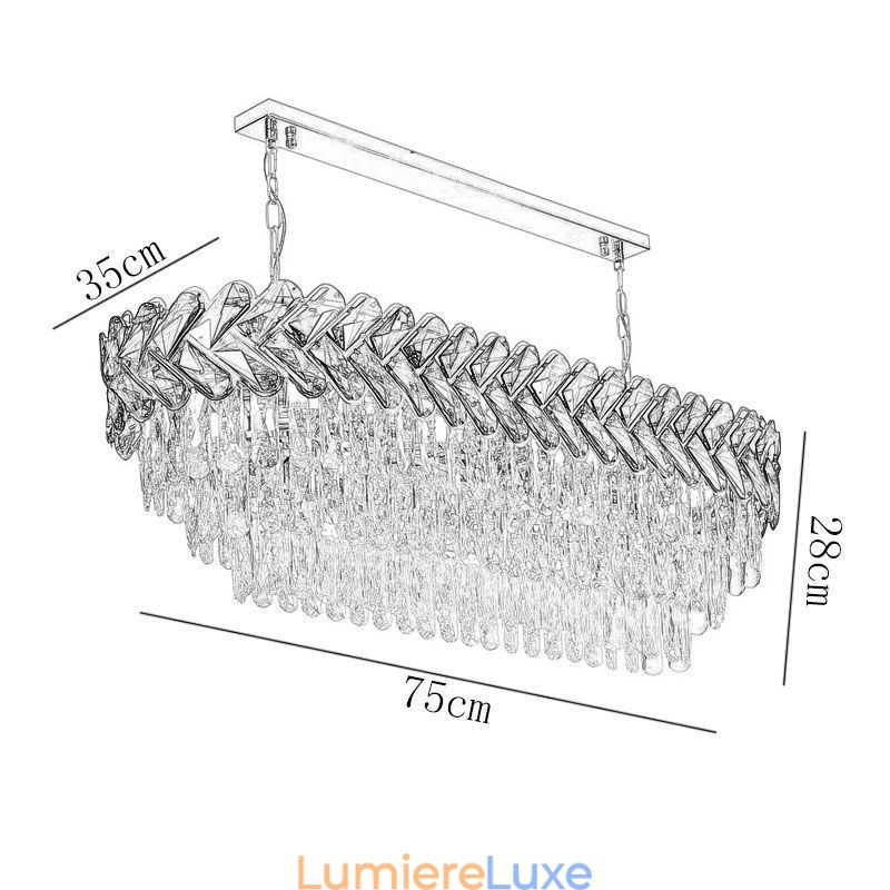 Suspension européenne en cristal, plafonnier ovale de luxe