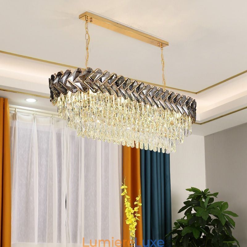 Suspension européenne en cristal, plafonnier ovale de luxe