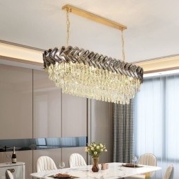 Suspension européenne en cristal, plafonnier ovale de luxe