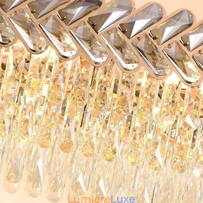 Suspension européenne en cristal, plafonnier ovale de luxe