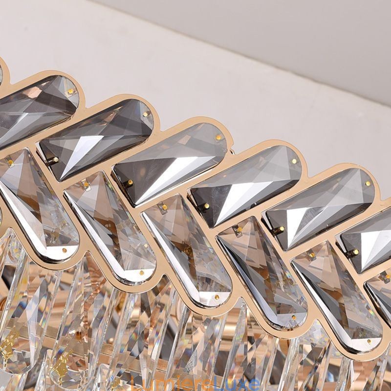 Suspension européenne en cristal, plafonnier ovale de luxe