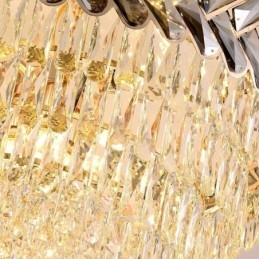Suspension en cristal et plafonnier doré