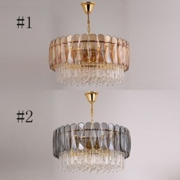 Suspension de luxe en cristal doré