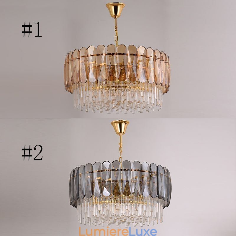 Suspension de luxe en cristal doré