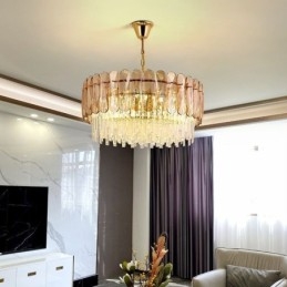 Suspension de luxe en cristal doré