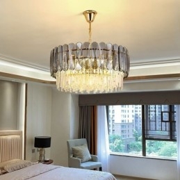 Suspension de luxe en cristal doré
