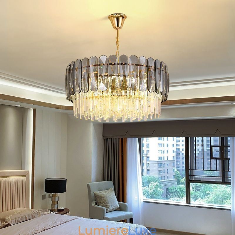 Suspension de luxe en cristal doré
