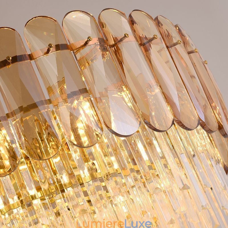 Suspension de luxe en cristal doré