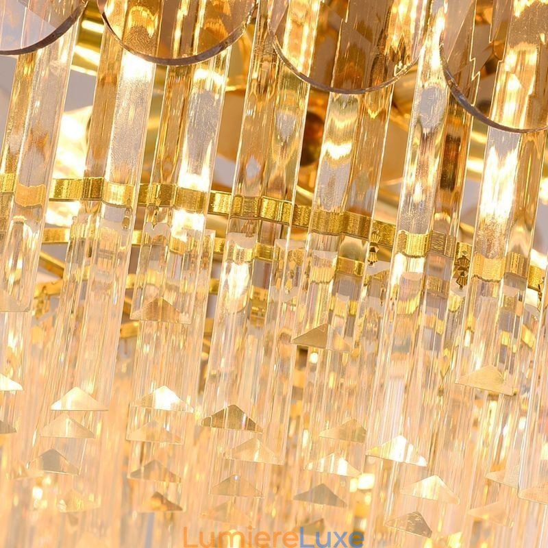 Suspension de luxe en cristal doré