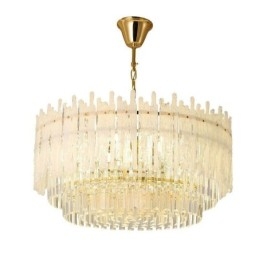 Plafonnier rond en cristal corail