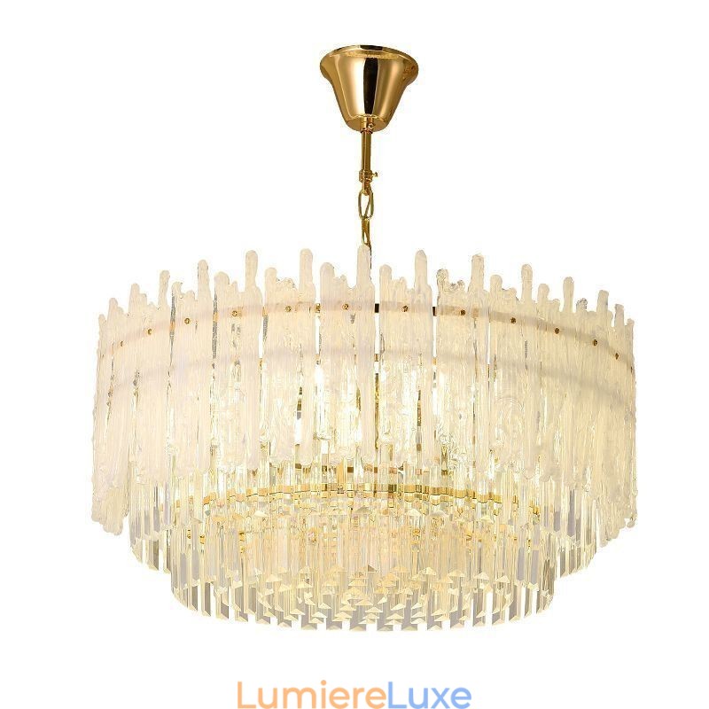 Plafonnier rond en cristal corail