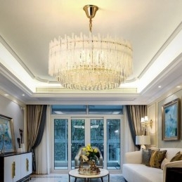 Plafonnier rond en cristal corail