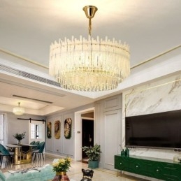 Plafonnier rond en cristal corail
