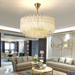 Plafonnier rond en cristal corail
