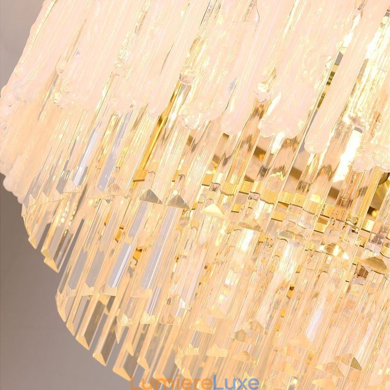 Plafonnier rond en cristal corail