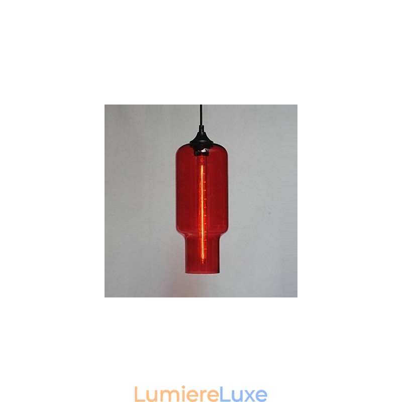 Suspension moderne en verre au design bulle marron
