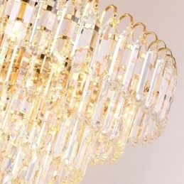 Élégant luminaire suspendu rond en cristal pour plafond