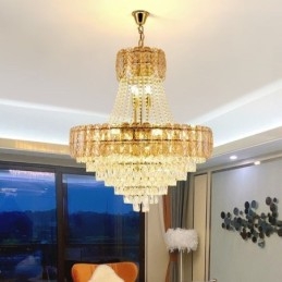 Plafonnier rond en cristal moderne