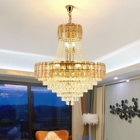 Plafonnier rond en cristal moderne Plafonnier rond en cristal moderne