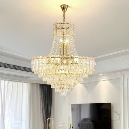 Plafonnier rond en cristal moderne