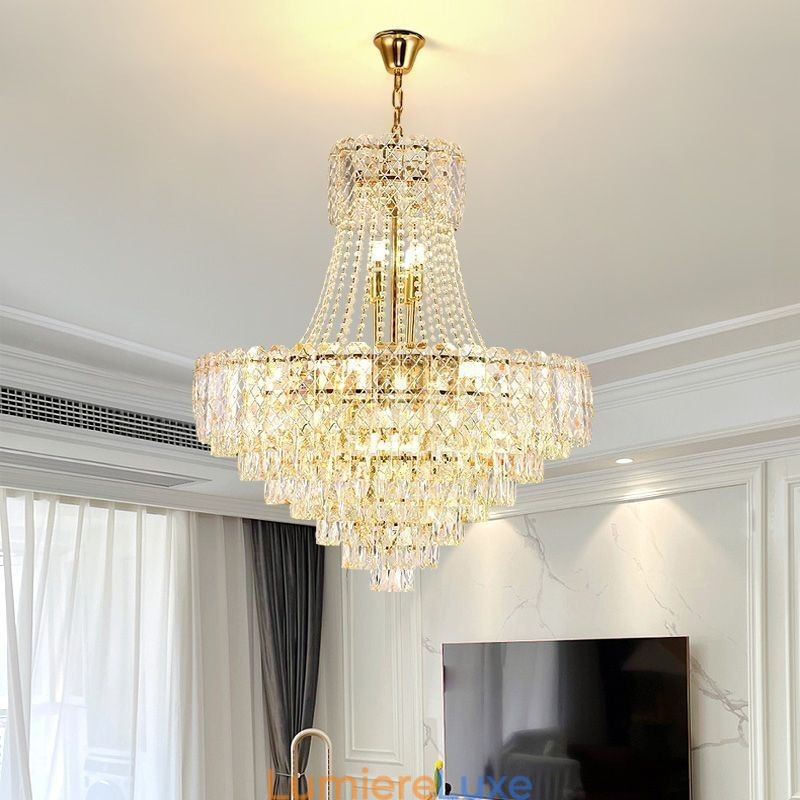 Plafonnier rond en cristal moderne