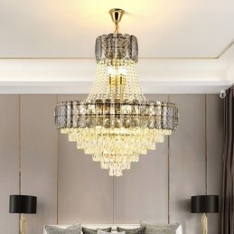 Plafonnier rond en cristal moderne
