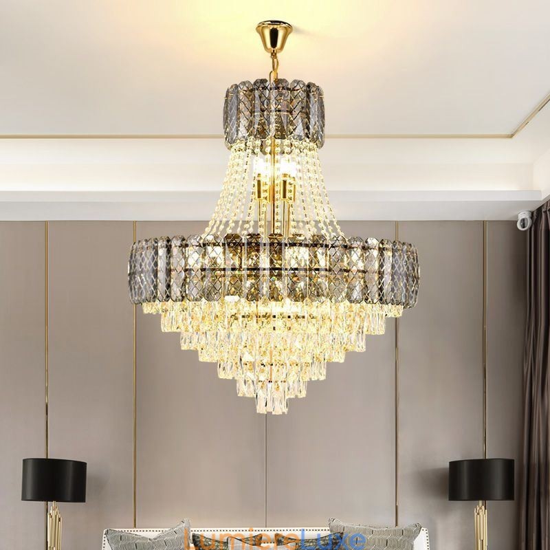 Plafonnier rond en cristal moderne