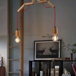 Lustre Mini Style Moderne Contemporain Bois Bambou