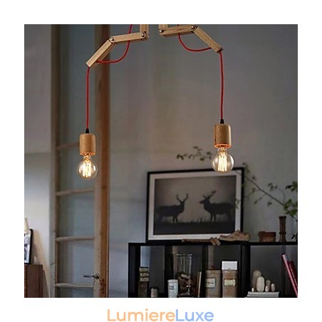 Lustre Mini Style Moderne Contemporain Bois Bambou Lustre Mini Style Moderne Contemporain Bois Bambou