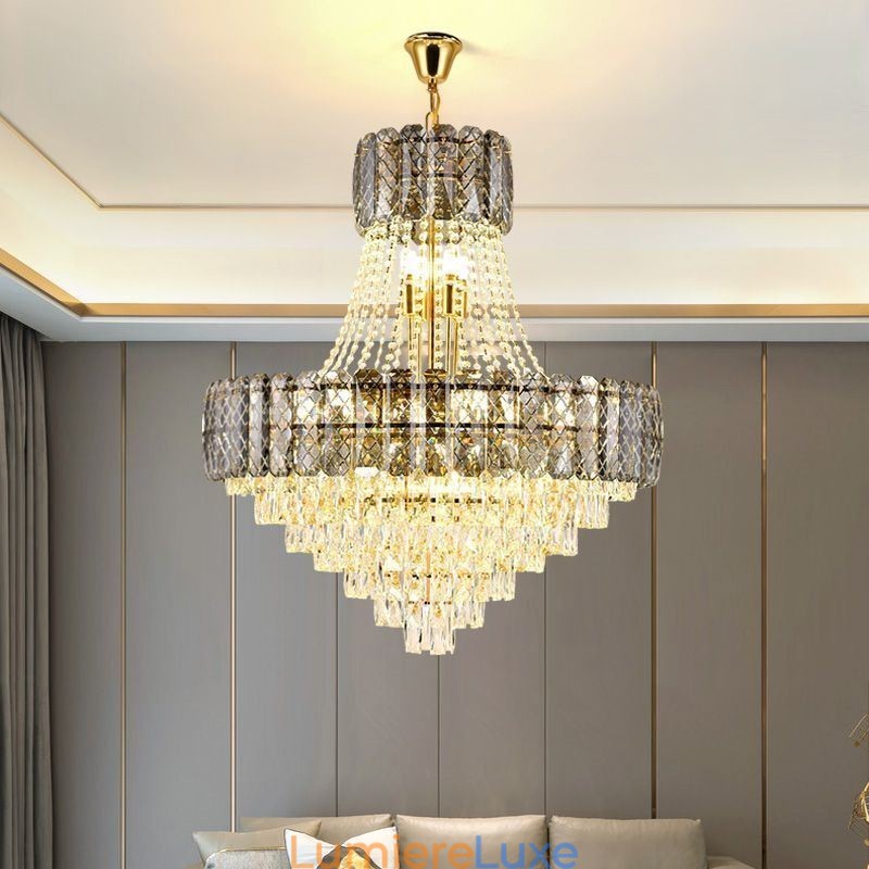 Plafonnier rond en cristal moderne