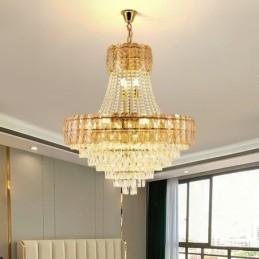 Plafonnier rond en cristal moderne