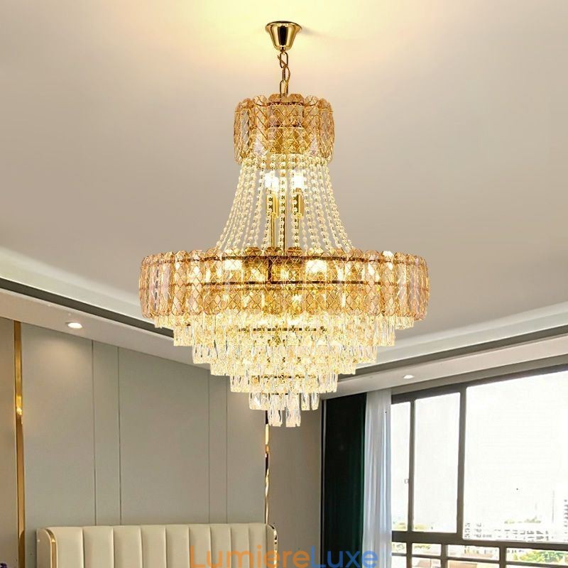 Plafonnier rond en cristal moderne