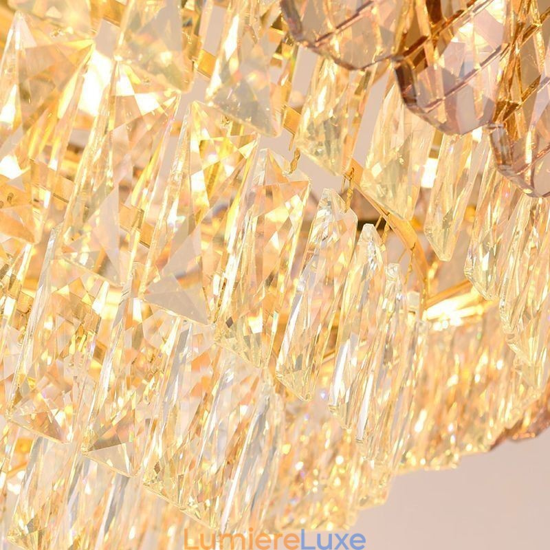 Plafonnier rond en cristal moderne