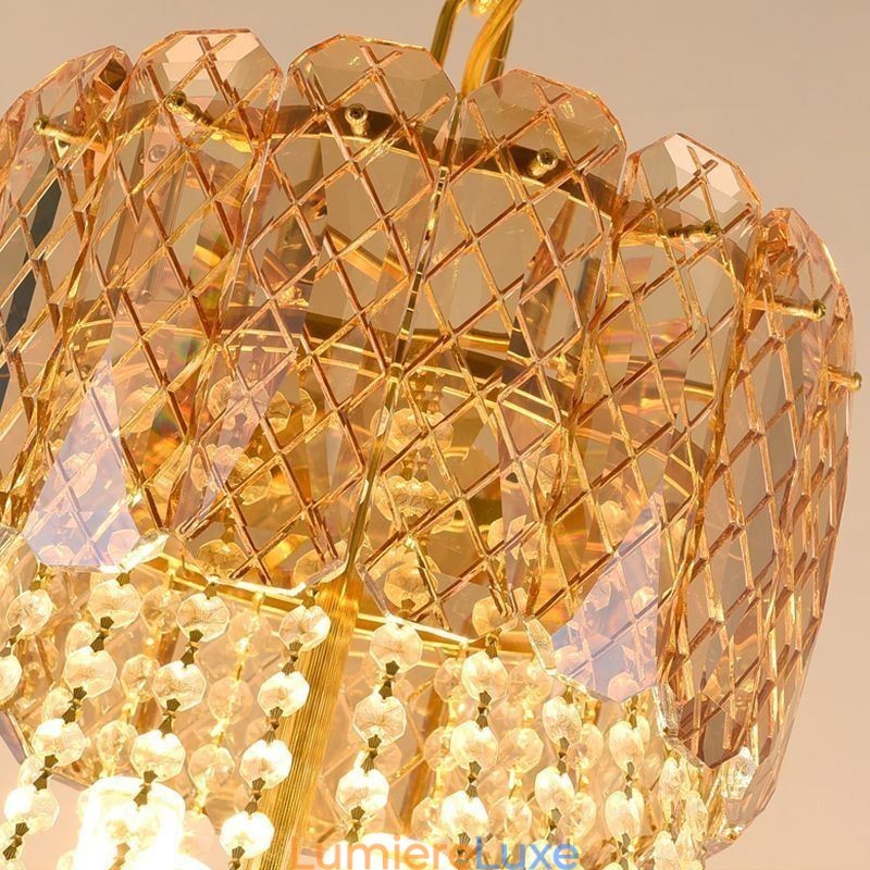 Plafonnier rond en cristal moderne