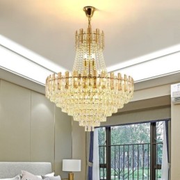Plafonnier rond en cristal moderne
