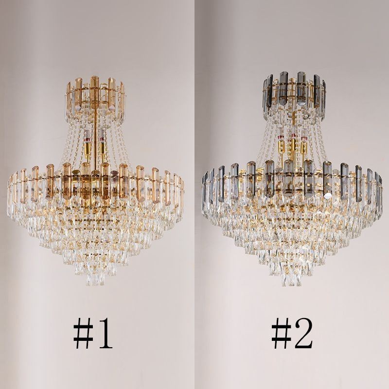 Plafonnier rond en cristal moderne